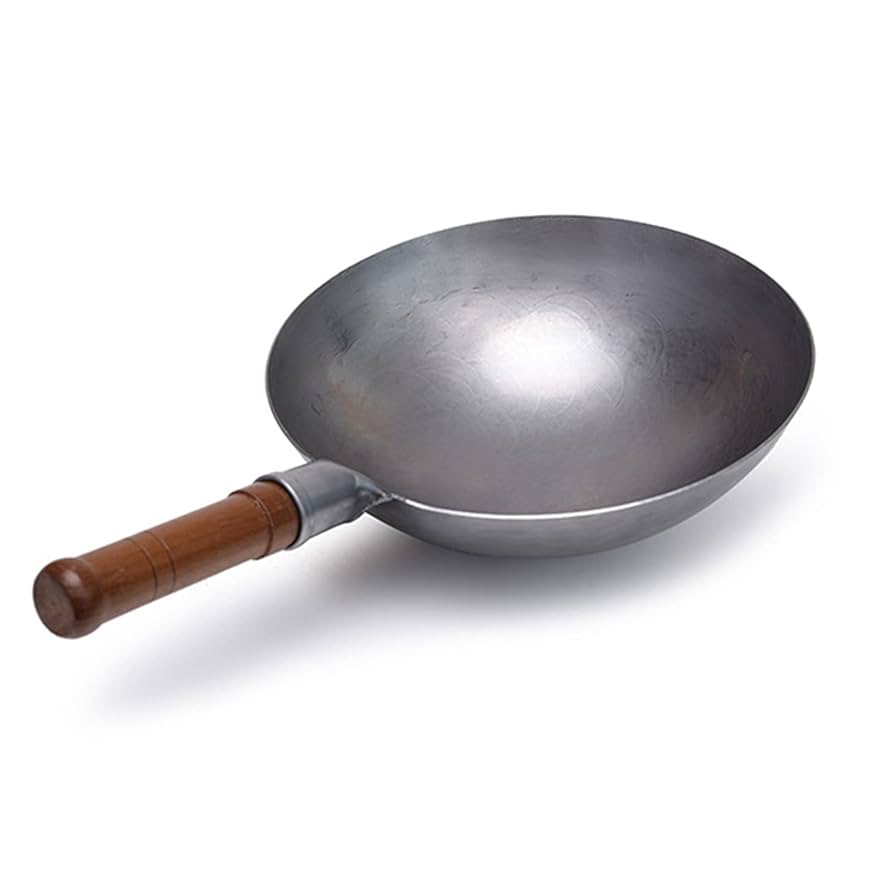 鉄製 中華鍋 木製ハンドル フライ返し付き Amazon.co.jp: 中華鍋 片手 30-34cm フライパン 鉄製 炒め鍋